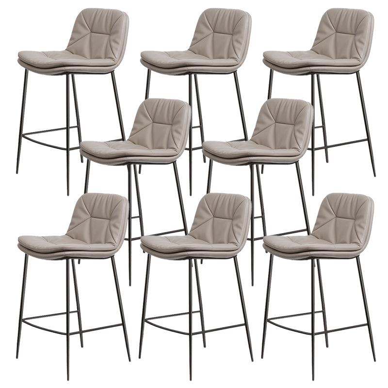 Glam Style Counter Stool Faux Leather Counter-height Stool for Indoor