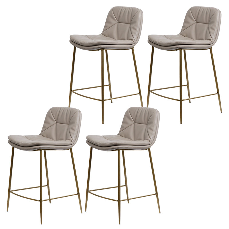 Glam Style Counter Stool Faux Leather Counter-height Stool for Indoor
