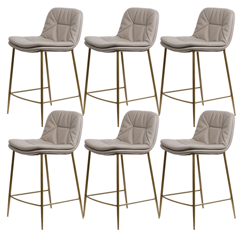 Glam Style Counter Stool Faux Leather Counter-height Stool for Indoor