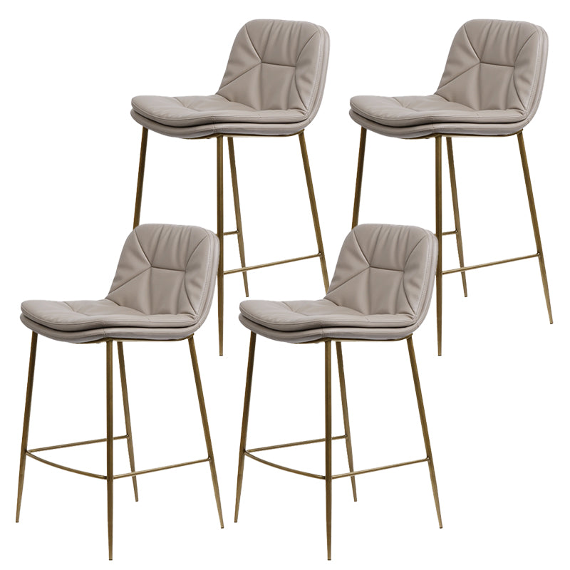 Glam Style Counter Stool Faux Leather Counter-height Stool for Indoor