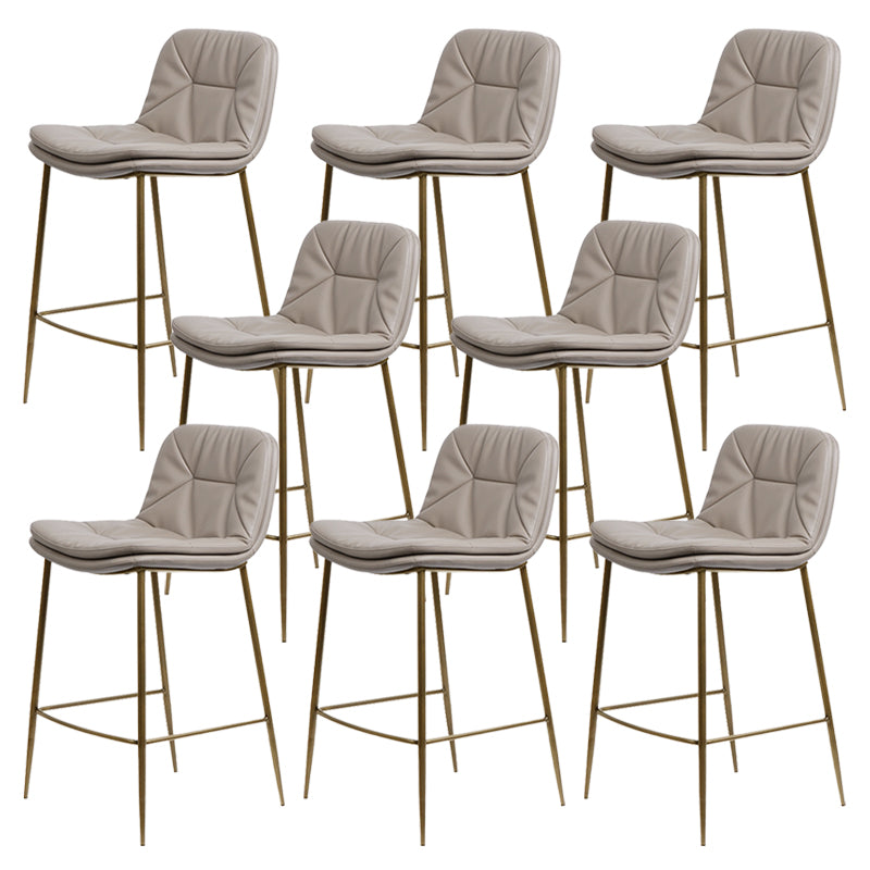 Glam Style Counter Stool Faux Leather Counter-height Stool for Indoor