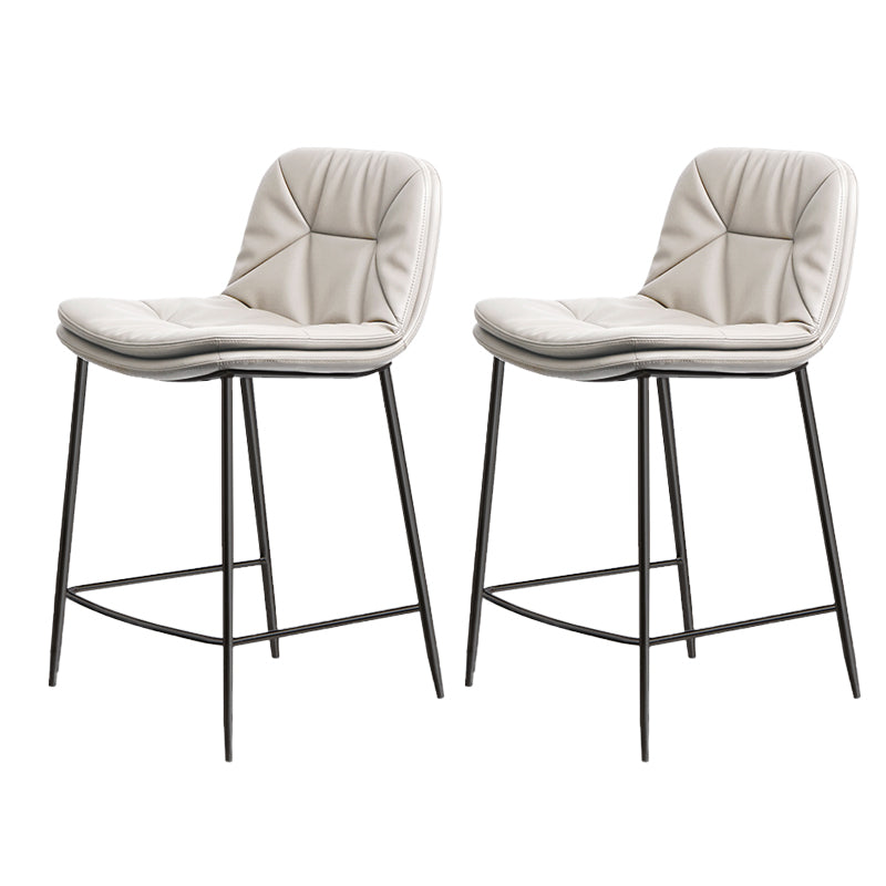 Glam Style Counter Stool Faux Leather Counter-height Stool for Indoor