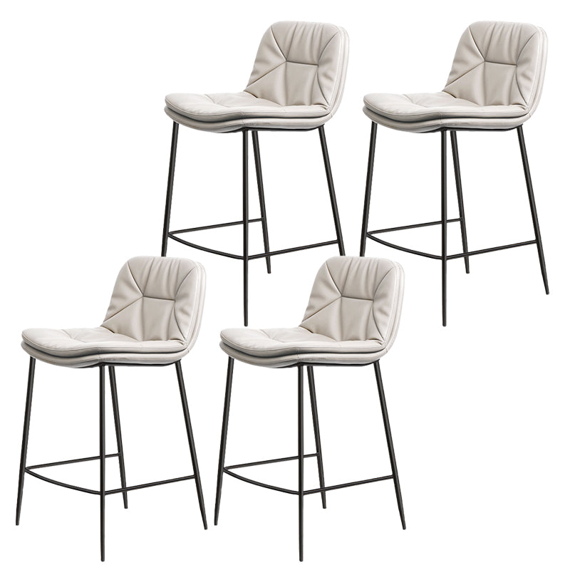 Glam Style Counter Stool Faux Leather Counter-height Stool for Indoor