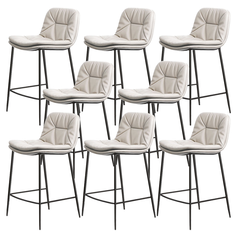 Glam Style Counter Stool Faux Leather Counter-height Stool for Indoor