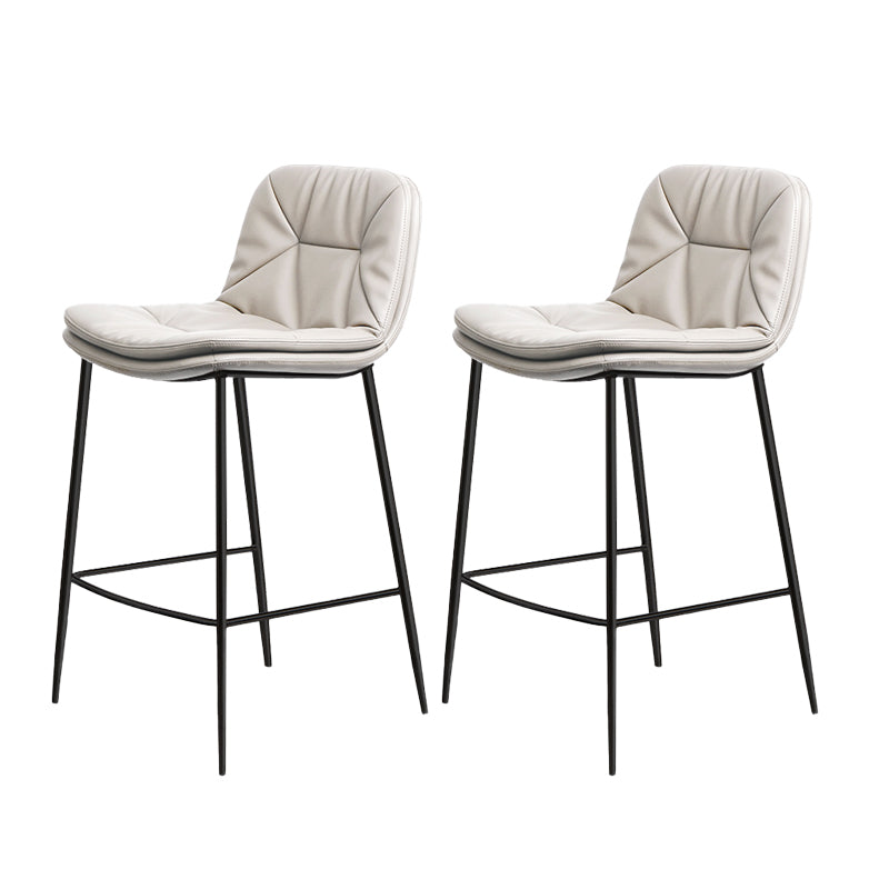 Glam Style Counter Stool Faux Leather Counter-height Stool for Indoor
