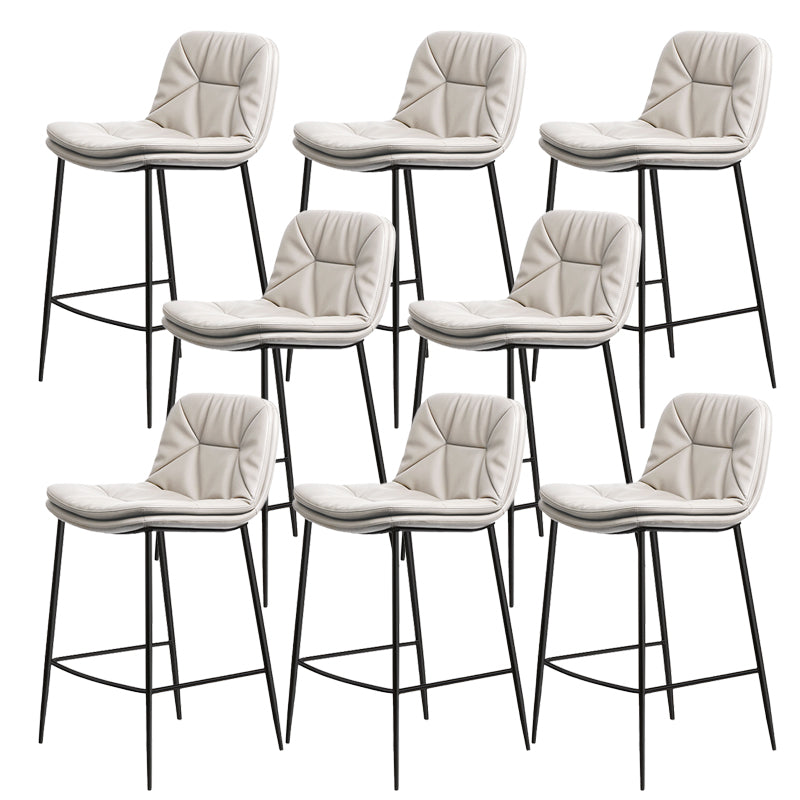 Glam Style Counter Stool Faux Leather Counter-height Stool for Indoor