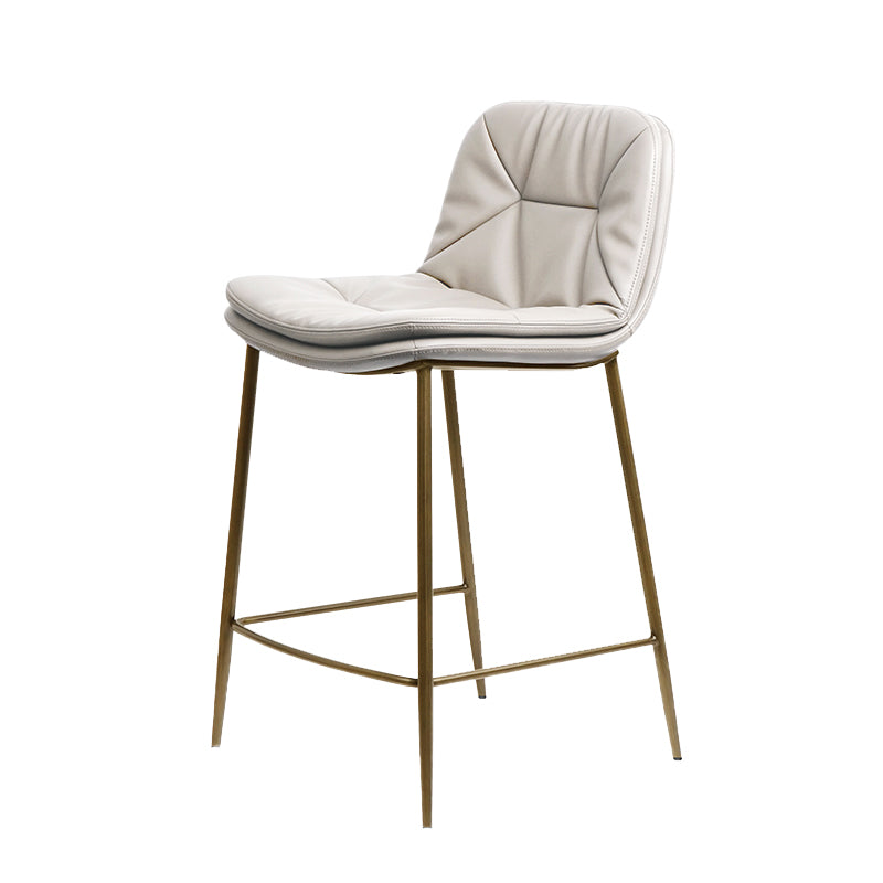 Glam Style Counter Stool Faux Leather Counter-height Stool for Indoor