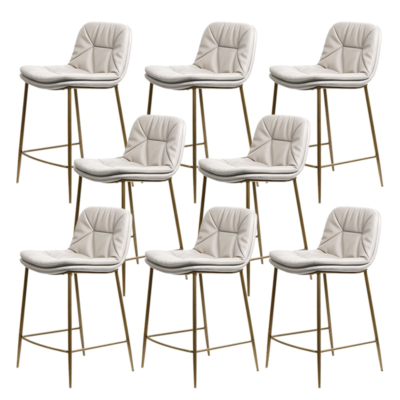 Glam Style Counter Stool Faux Leather Counter-height Stool for Indoor