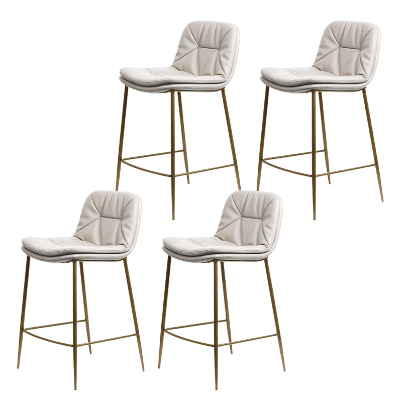 Glam Style Counter Stool Faux Leather Counter-height Stool for Indoor