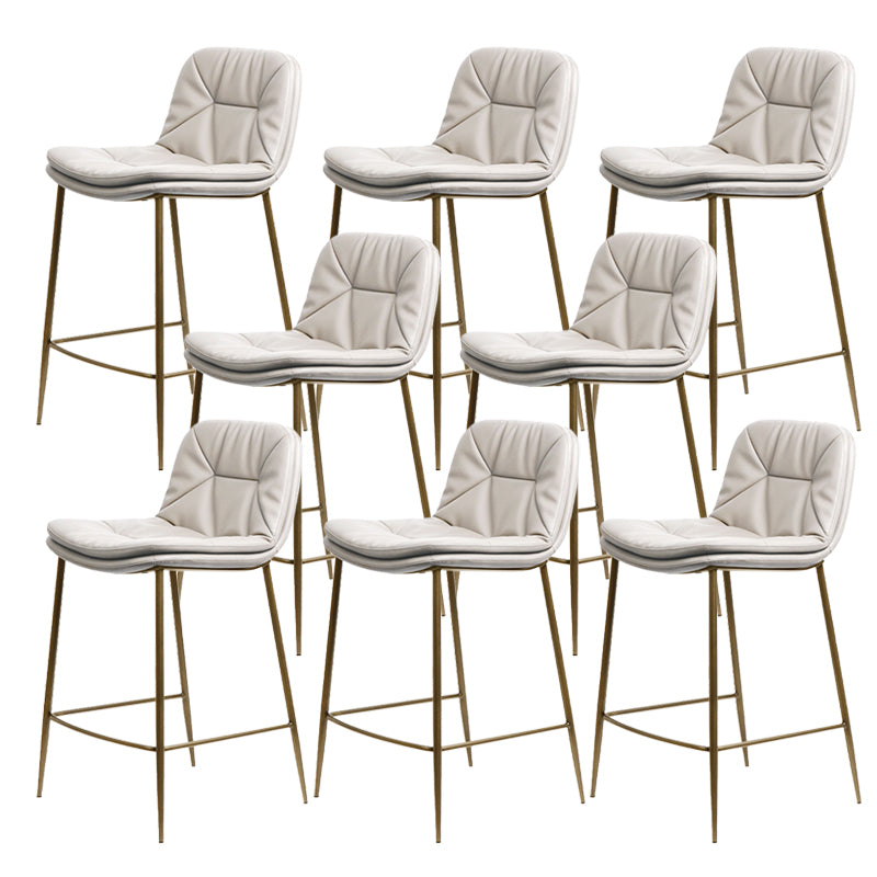 Glam Style Counter Stool Faux Leather Counter-height Stool for Indoor