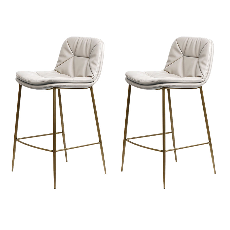 Glam Style Counter Stool Faux Leather Counter-height Stool for Indoor
