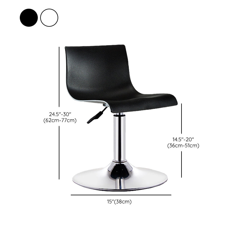 Low Back Dining Stools Adjustable Height Bar Stools with Metal Base