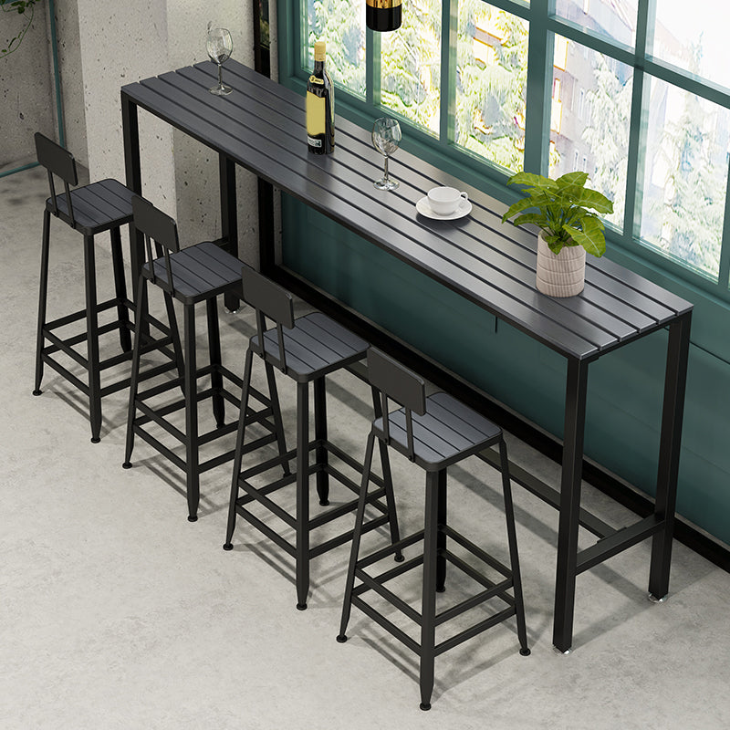 Industrial 1/5/9 Pieces Bar Table Set Wood Counter Table with High Stools for Bar