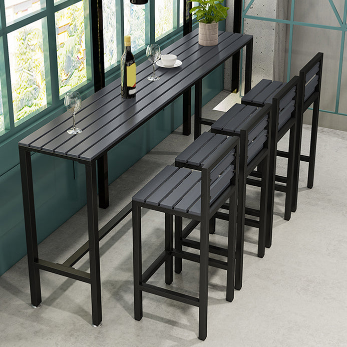 Industrial 1/5/9 Pieces Bar Table Set Wood Counter Table with High Stools for Bar