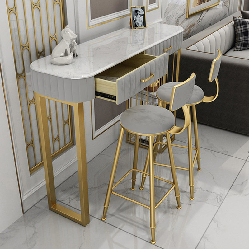 Faux Marble Counter Height Pub Set 1/2/3 Pieces Bar Stool and Table Set