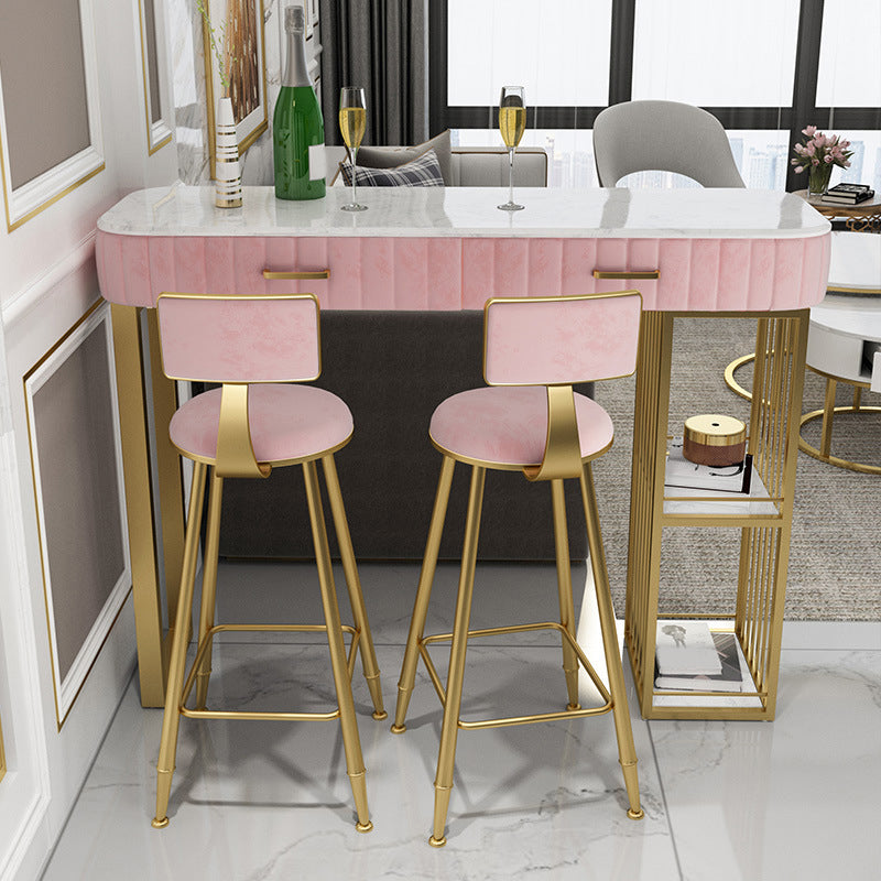 Faux Marble Counter Height Pub Set 1/2/3 Pieces Bar Stool and Table Set