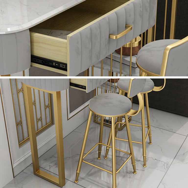 Faux Marble Counter Height Pub Set 1/2/3 Pieces Bar Stool and Table Set