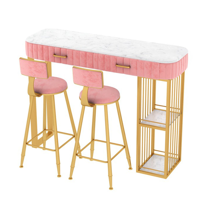 Faux Marble Counter Height Pub Set 1/2/3 Pieces Bar Stool and Table Set