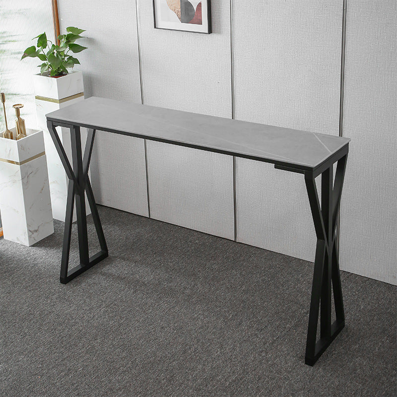 Modern 1/3/5 Pieces Bar Table Set Rectangle Stone Counter Table with Stools for Balcony