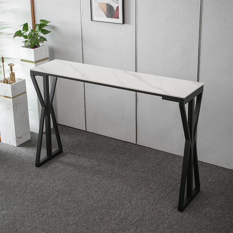 Modern 1/3/5 Pieces Bar Table Set Rectangle Stone Counter Table with Stools for Balcony