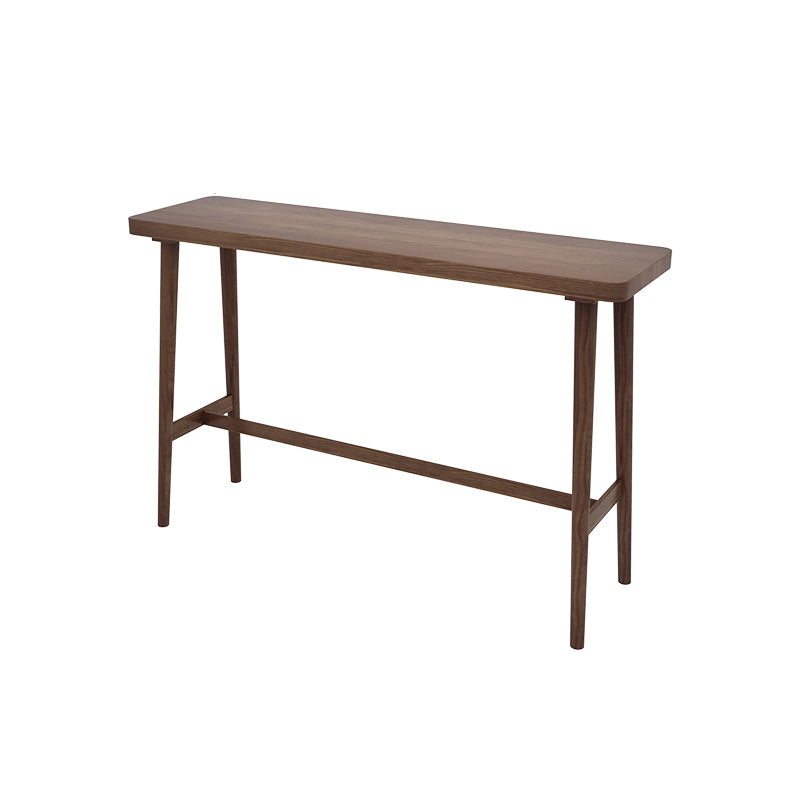 Modern Wooden Bistro Bar Table Rectangle Footrest Bar Table for Living Room