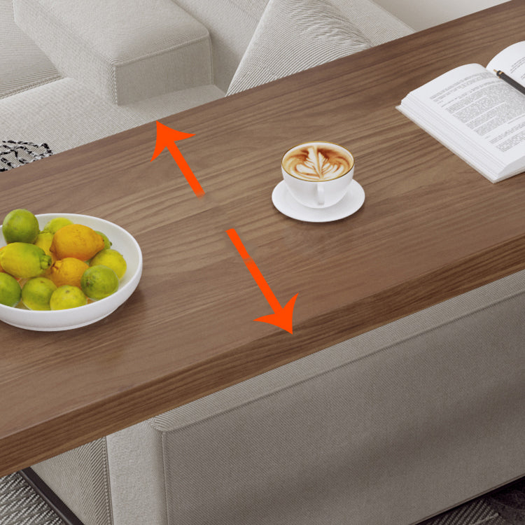 Modern Wooden Bistro Bar Table Rectangle Footrest Bar Table for Living Room