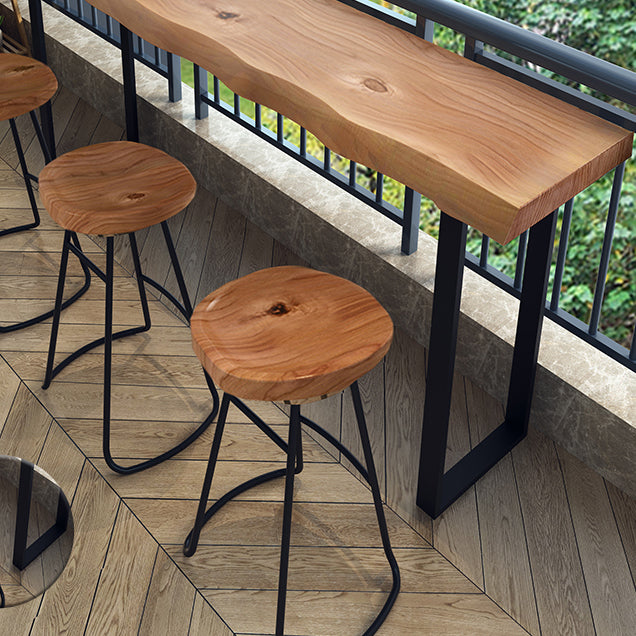 Industrial Style Bistro Bar Table Rectangle Wooden Bar Table for Dining Room