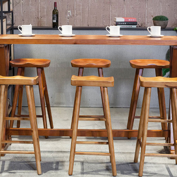 Modern Style Bistro Bar Table Rectangle Solid Wood Bar Table for Dining Room