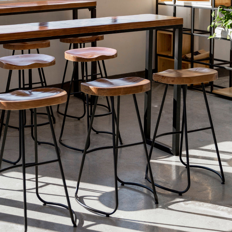 Modern Bar-height Table Solid Wood Top Pub Table for Patio Use