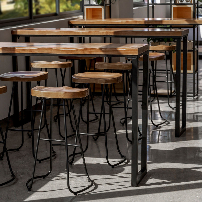 Modern Bar-height Table Solid Wood Top Pub Table for Patio Use