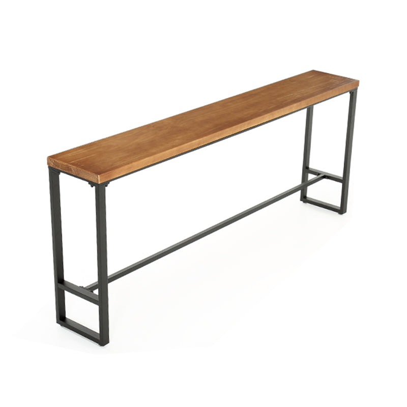 Industrial Bar Height Table Solid Wood Top Pub Table for Patio Use