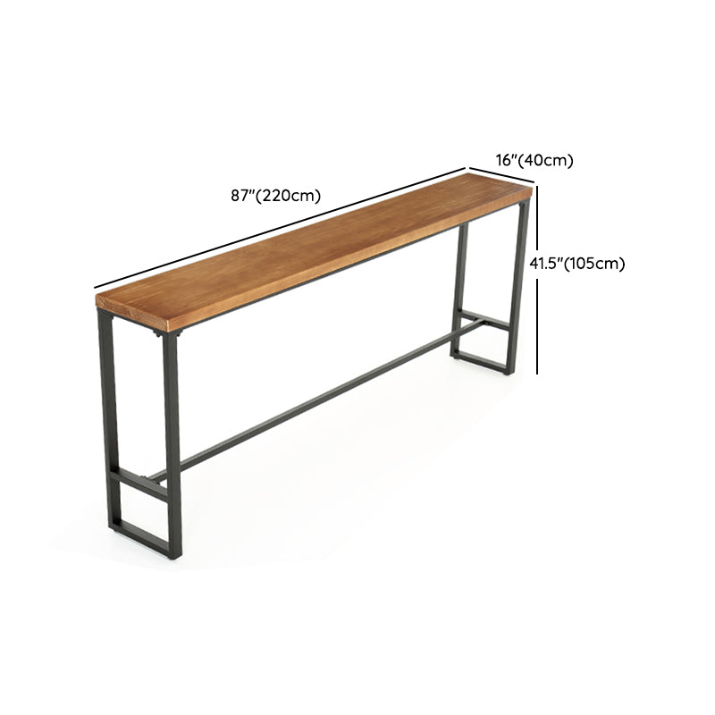 Industrial Bar Height Table Solid Wood Top Pub Table for Patio Use