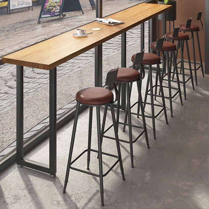 Industrial Style Bar Table Solid Wood Rectangle Bistro Bar Desk