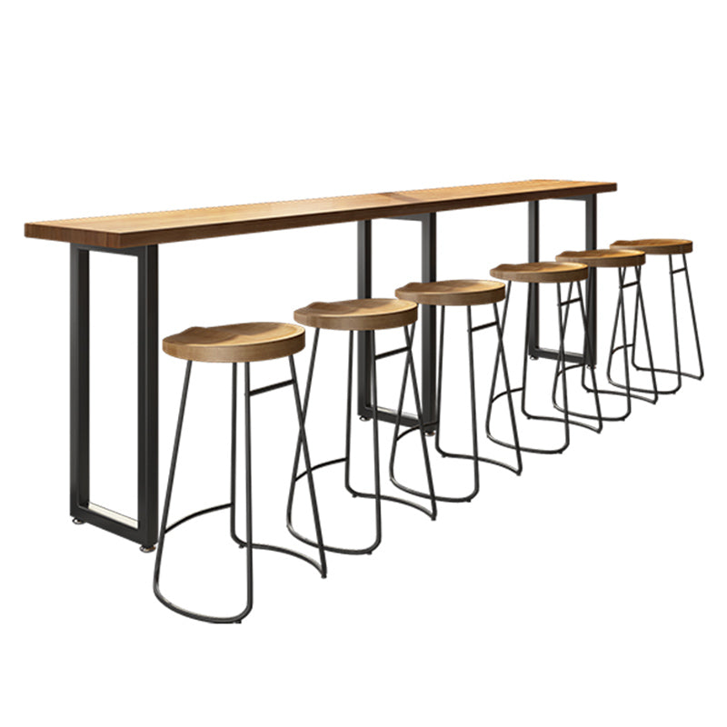 Industrial Style Bar Table Solid Wood Rectangle Bistro Bar Desk