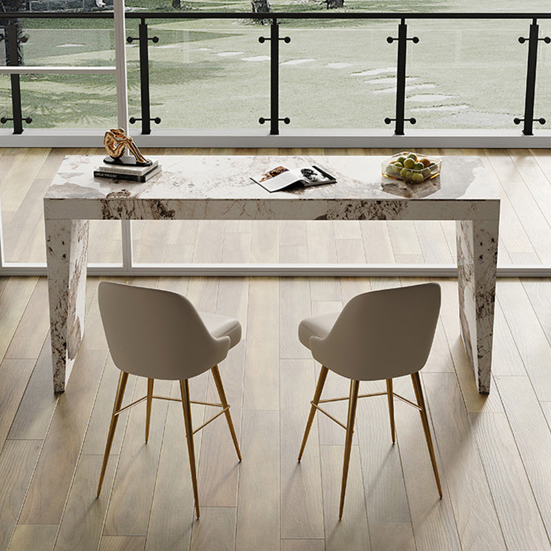 Modern Style Rectangle Bar Table Stone Fixed Bistro Bar Desk for Living Room
