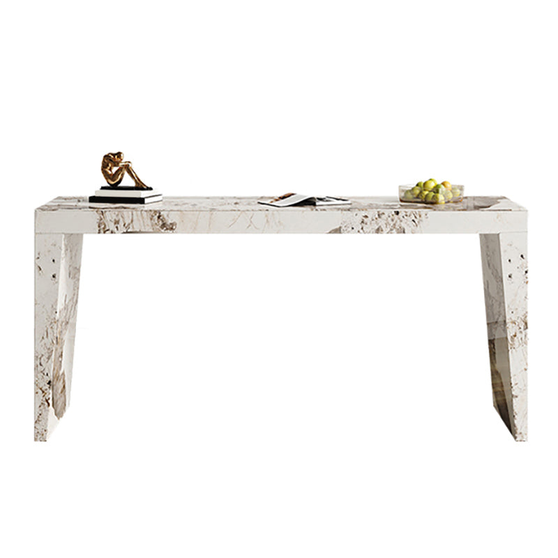 Modern Style Rectangle Bar Table Stone Fixed Bistro Bar Desk for Living Room