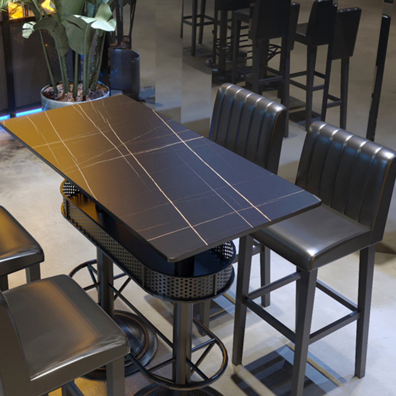 Industrial Style Bar Table Living Room Bistro Bar Desk with Storage