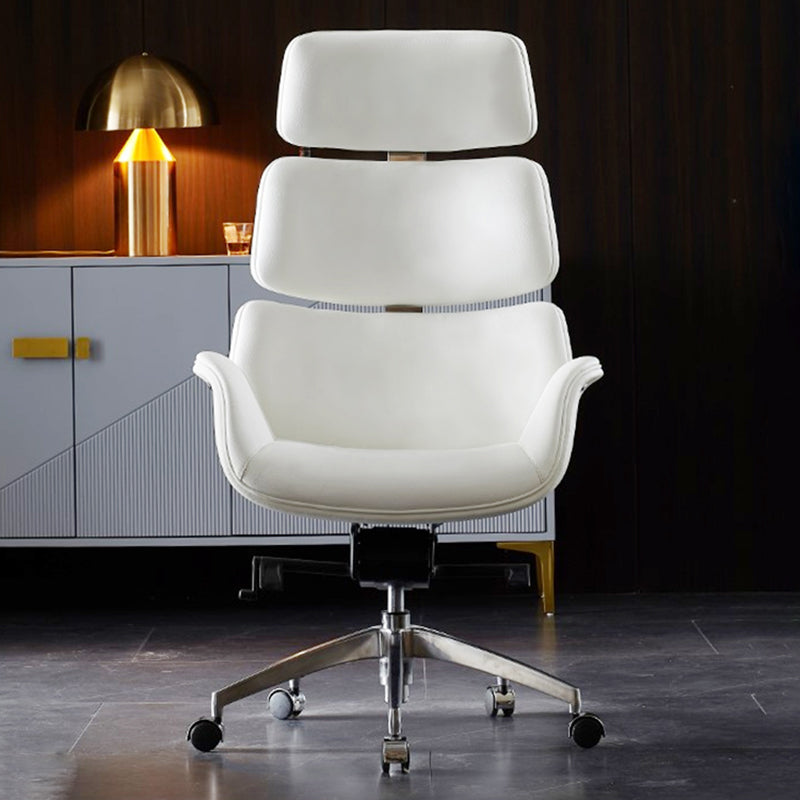 Contemporary Leather Managers Chair Height-adjustable Swivel Chair for Office