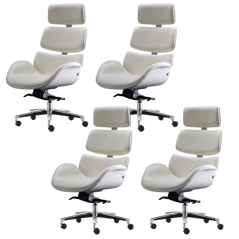 Contemporary Leather Managers Chair Height-adjustable Swivel Chair for Office