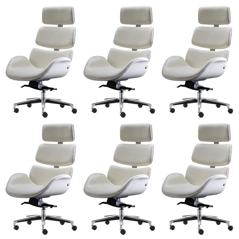 Contemporary Leather Managers Chair Height-adjustable Swivel Chair for Office