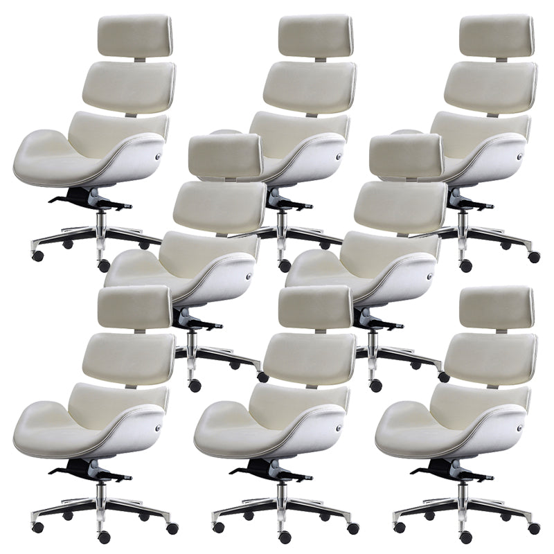 Contemporary Leather Managers Chair Height-adjustable Swivel Chair for Office