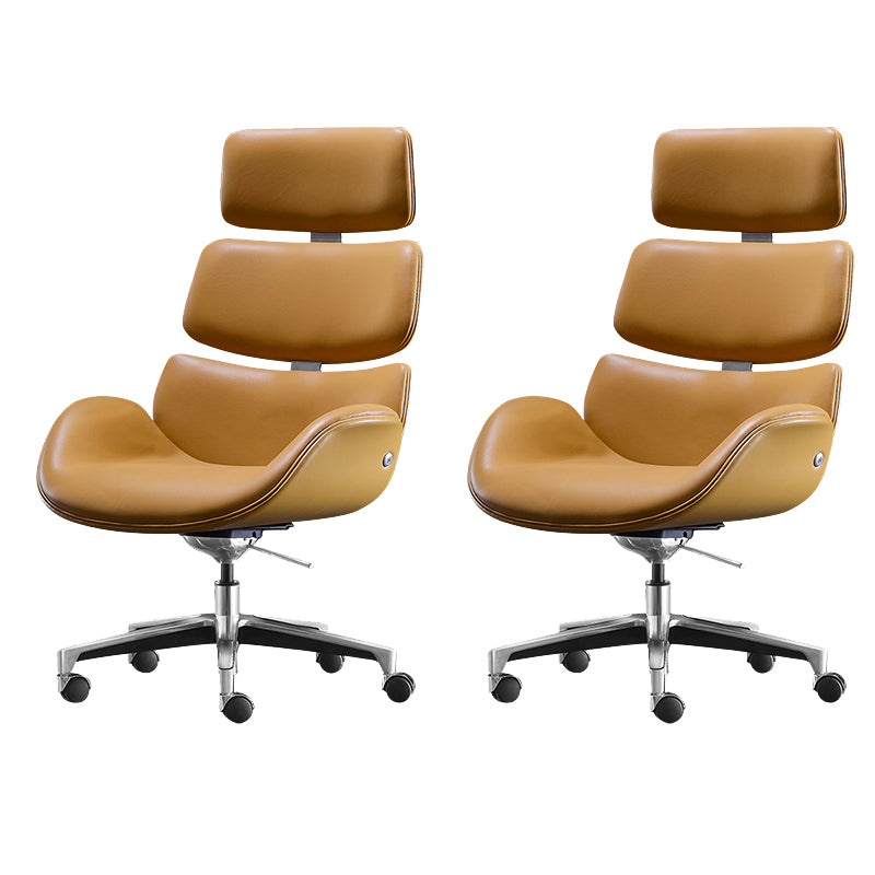 Contemporary Leather Managers Chair Height-adjustable Swivel Chair for Office