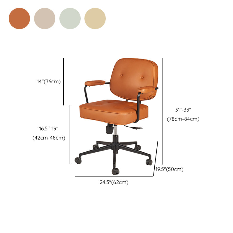 Contemporary Arms Included Task Chair Adjustable Seat Height Desk Chair for Office