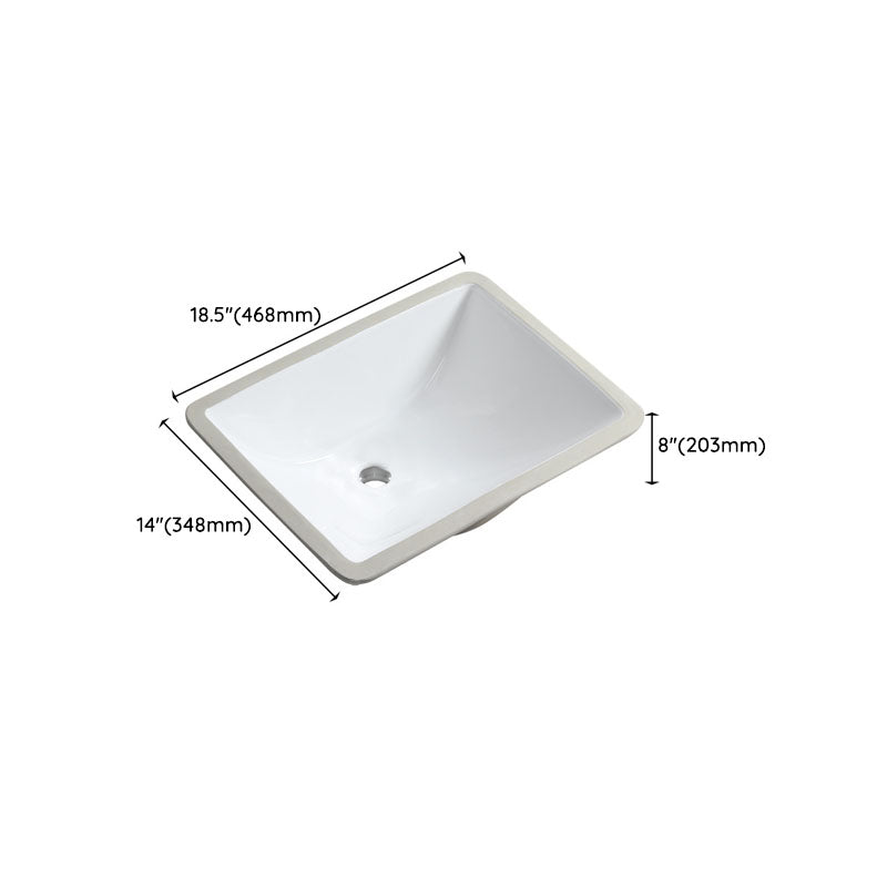 Modern Porcelain Bathroom Sink Undermount Bathroom Sink in White(Not Including Faucet)