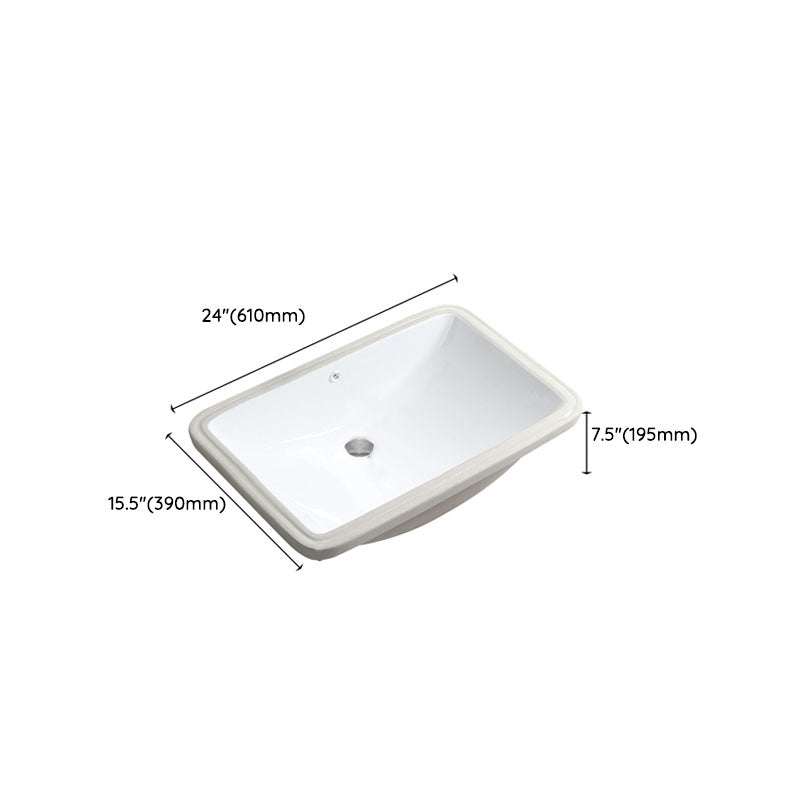 Modern Porcelain Bathroom Sink Undermount Bathroom Sink in White(Not Including Faucet)