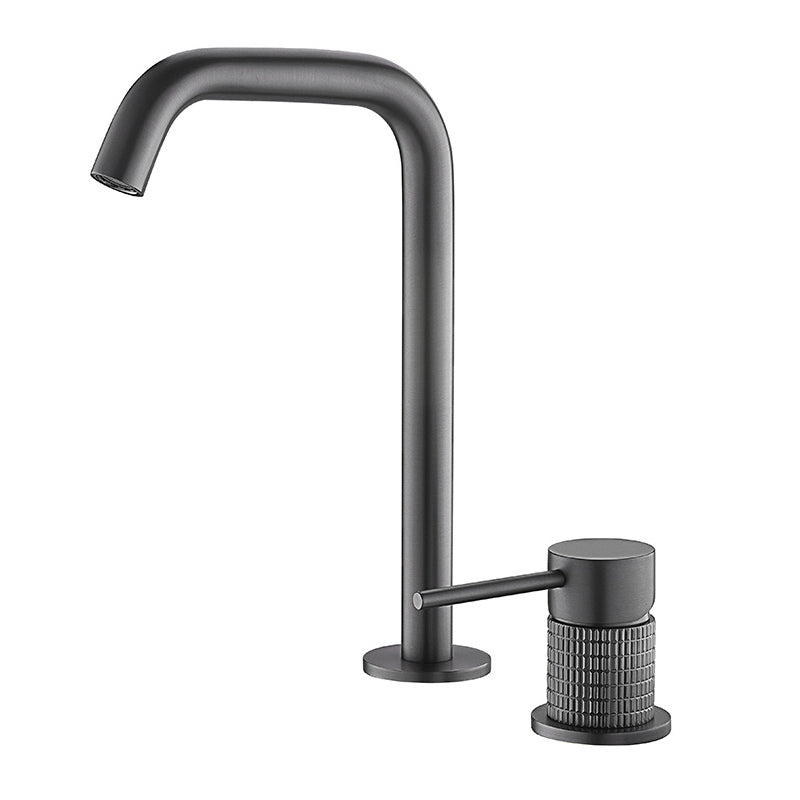 Luxury 8.97" H Vanity Sink Faucet Circular Lever Handle Basin Faucet