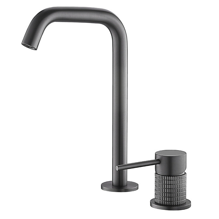 Luxury 8.97" H Vanity Sink Faucet Circular Lever Handle Basin Faucet