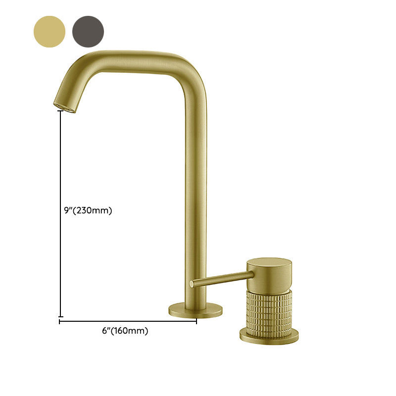Luxury 8.97" H Vanity Sink Faucet Circular Lever Handle Basin Faucet
