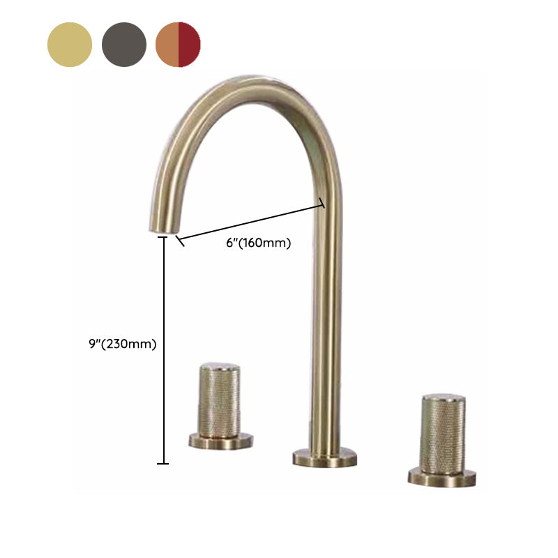 Luxury 8.97" H Vanity Sink Faucet Circular Lever Handle Basin Faucet