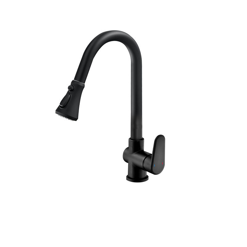 Gooseneck Kitchen Bar Faucet Swivel Spout No Sensor Bar Faucet with Pull down Sprayer